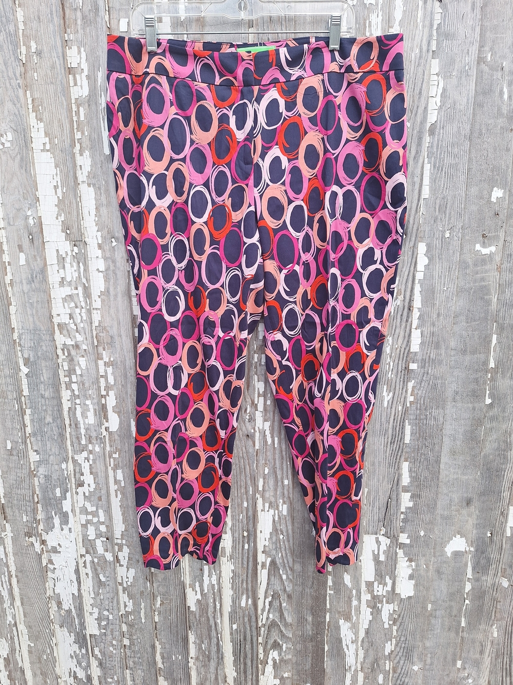 Pappagallo Pink & Navy Circle Print Pants Size 14